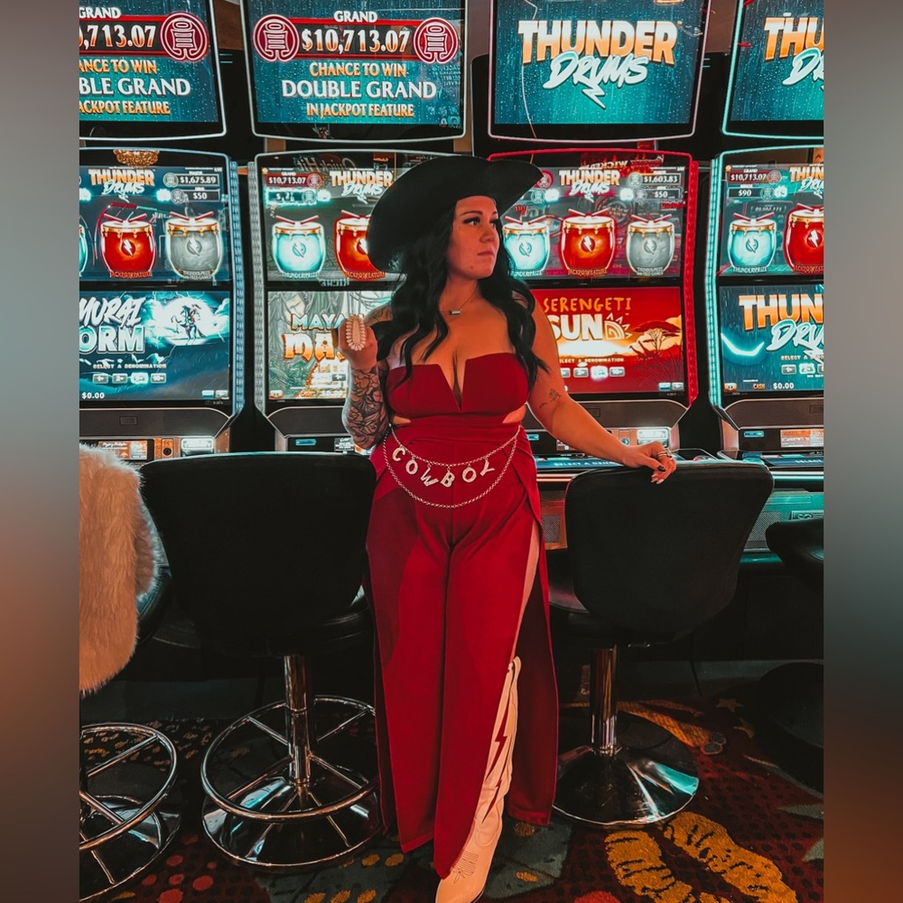 Red desperado pantsuit